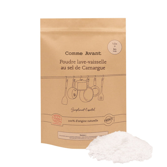 Comme Avant - Dishwasher powder with Camargue salt - Ecodetergent certified - 1.5kg - 60 washes
